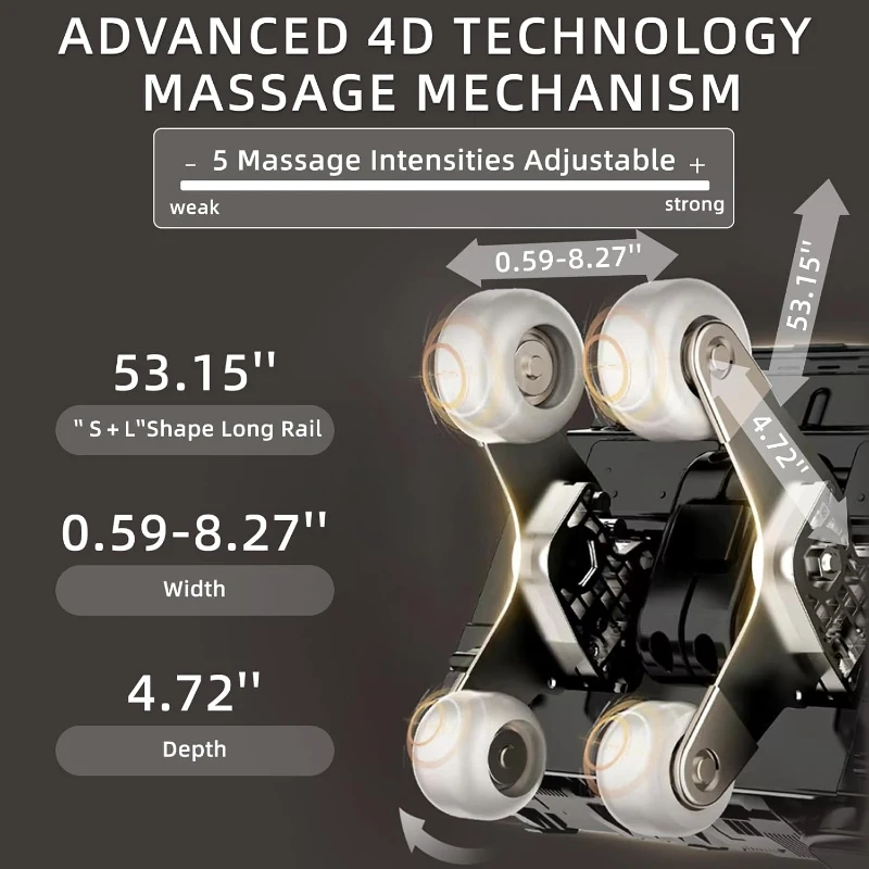 MassaMAX 4D Full-Body Massage Chair with Zero Gravity, Extendable Footrest, SL-Track, 15 Programs, AI Voice Control, Yoga Stretch, Foot Rollers, Lumbar & Calf Heating, Includes Cover (White)