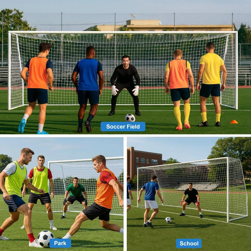 MOPHOTO Soccer Goal — 6x4/8x6/10x6.5/12x6/16x7/18.5x6.5/21x7/24x8 ft Backyard & Full-Size Training Goals for Teens & Adults