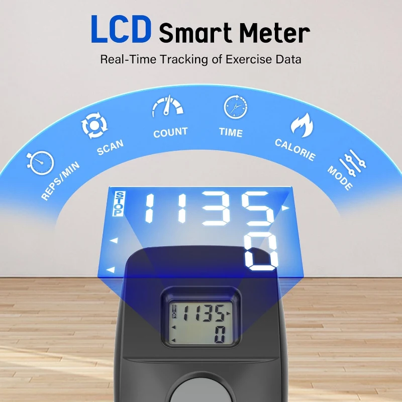 Foldable Vertical Climber Stair Stepper – Compact Home Cardio Machine with Adjustable Handle (46/48/50in) and Anti-Slip Pedals, Supports 310lbs