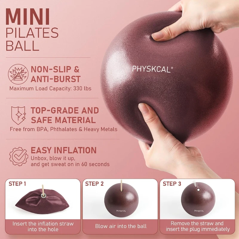 Home Pilates 15"" Ring Kit with Core Ball + 3 Mini Bands & 2 Flex Bands — Pilates Mat Essential by PhysKcal