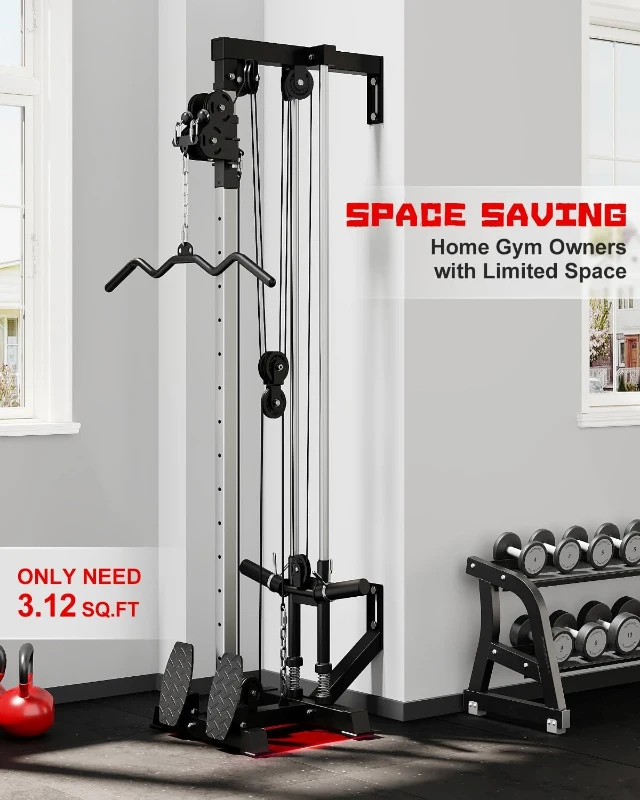 GOIMU WM1 Wall-Mounted Cable Station — 17-Position High & Low Crossover with Removable Footplate for Home/Garage Gyms