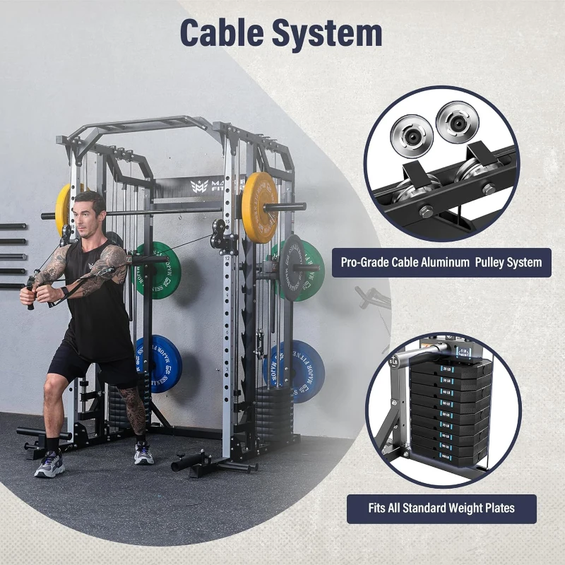 Major Fitness Drone2 Advanced Training Smith Machine – All-in-One Home Gym with Aluminum Pulley Set, Dual Lat Systems & Cable Crossover