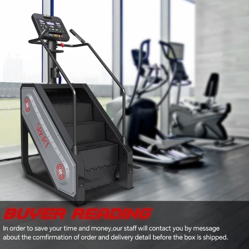 SPART Professional Stair Stepper Machine with 18"" LED Display, 15-Speed Levels, Speaker, Cooling Fan, Wireless Charger and Safety Key — Commercial Home Climber