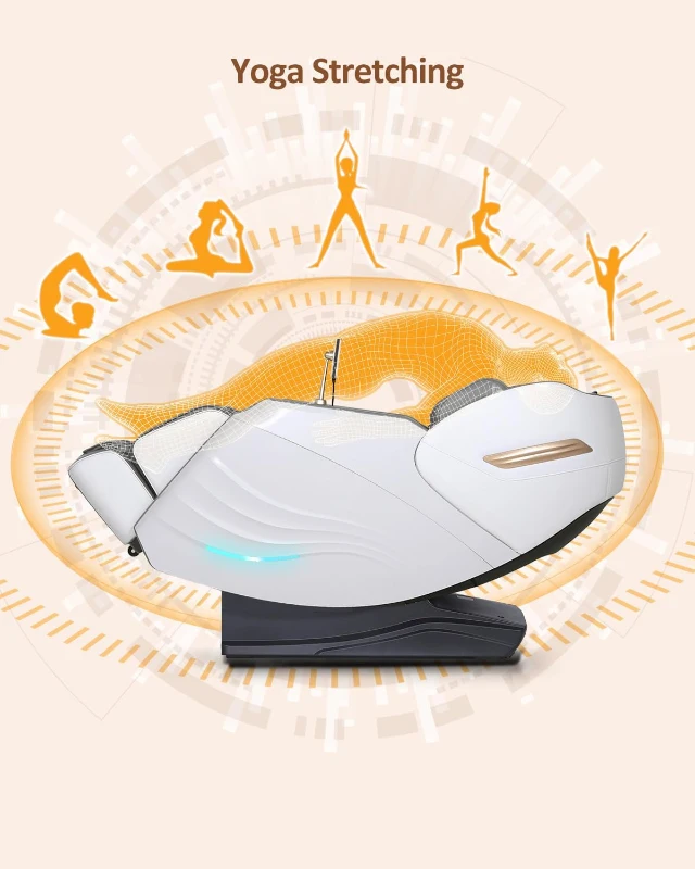 RELX 2026 Full-Body Massage Chair — 20-Mode Zero-Gravity SL-Track Shiatsu Recliner with Built-in Heat, Airbag Massage, Body Scan, Deep Yoga Stretch, Calfrest Extension & AI Control (White)