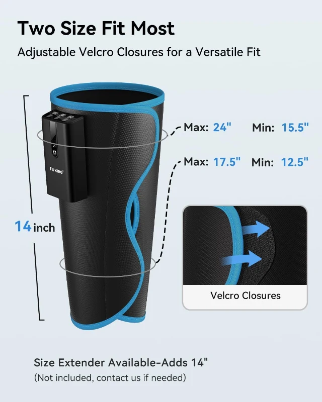 FIT KING Cordless Rechargeable Calf Massager — Portable 360° Leg Compression with 6 Intensities & 3 Modes