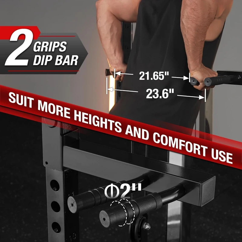 Mikolo HR05 Power Cage — 2000 lb Capacity Power Rack with Independent Dual Pulley System and Multi-Function Home Gym for Cable Crossover