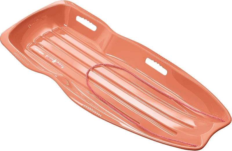 Retrospec Retrorider Plastic Snow Sled — Toboggan-Style with Pull Rope, Cold-Resistant Coating and Hard Bottom for Smooth Downhill Rides — Available in 35"" and 48"" for Kids and Adults