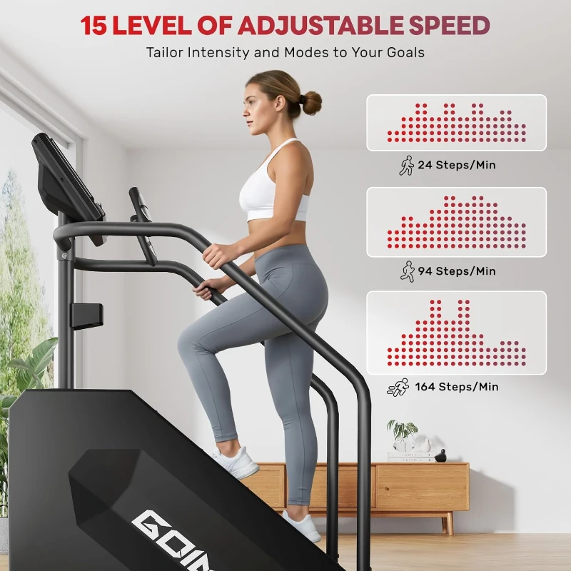 T1 Commercial-Grade Stair Climber Stepper Machine with 15 Resistance Levels, LED Screen and 550 LBS Capacity
