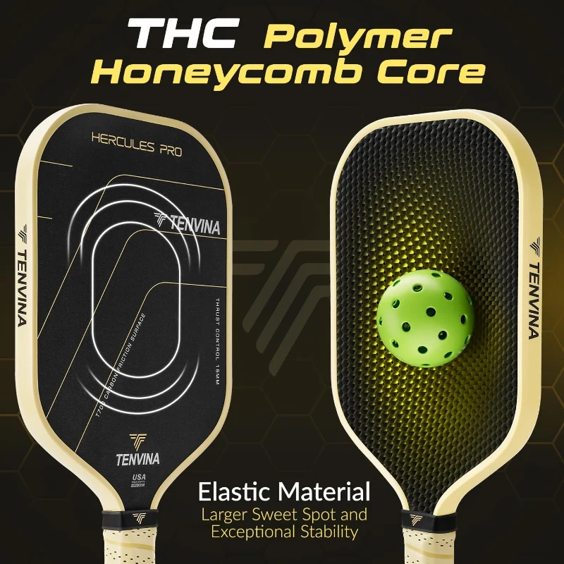 TENVINA HERCULES PRO Pickleball Paddle - USAPA Approved T700SC Thermoformed Carbon Fiber, 4-Layer Composite with Enlarged Sweet Spot