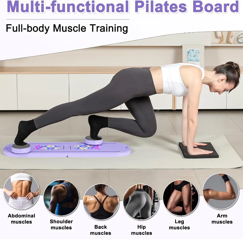 Portable Foldable Pilates Reformer Board — Multi-Function Home Pilates Machine with Timer, Resistance Bands & Carry Bag