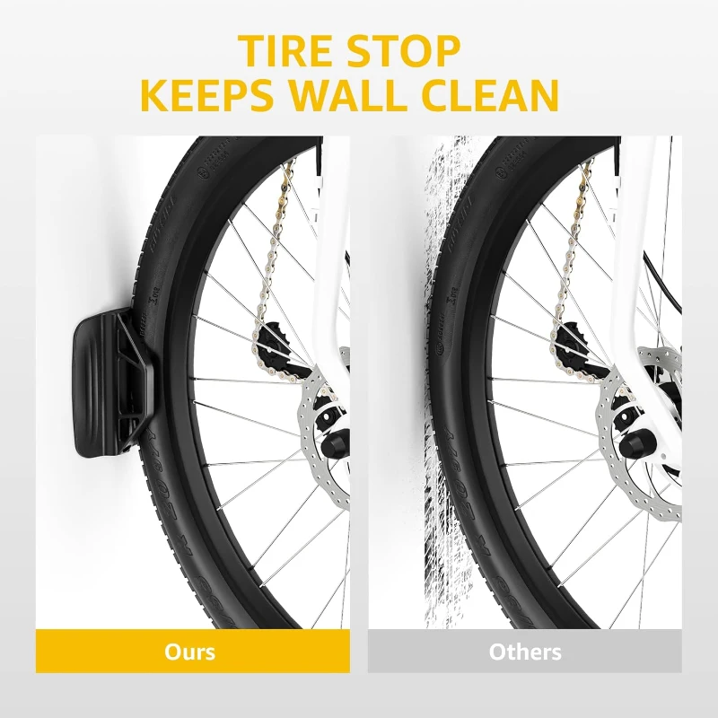 monTEK Swivel Bike Wall Mount – 4-Pack Space-Saving Vertical Bike Hangers, Sturdy Storage (Each Holds up to 66 lbs)