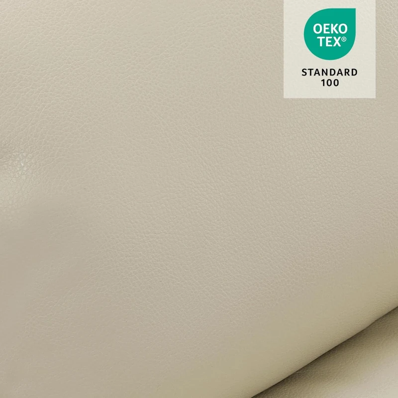 MCombo Extra Wide Power Lift Recliner Chair for Elderly R7045 - Medium-Wide Faux Leather Lift Chair with Heat & Massage, USB & Type-C Ports, Cup Holders (Cream White)