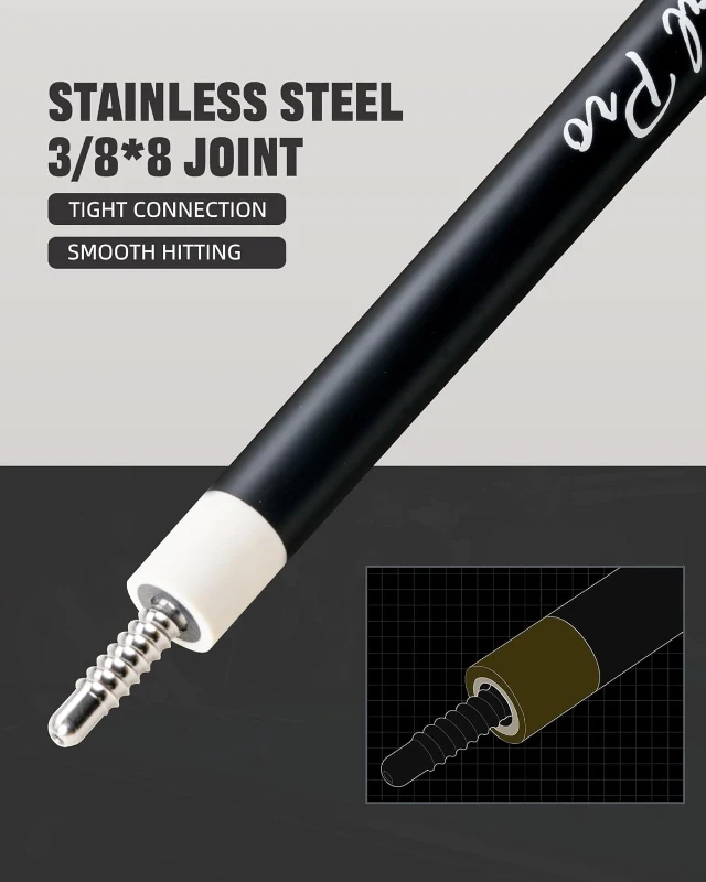 CRICAL 58-inch Carbon Fiber Pool Cue Set – CL-Pro1 Complete Kit with Matte Finish, 3/8×8 Joint and 12.5mm Tip