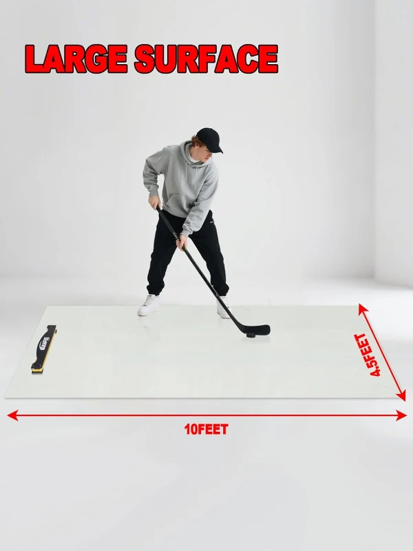 Portable Roll-Up Hockey Shooting Pad with Rebounder — 4.5 ft x 10 ft Professional Training Surface for Shooting, Passing & Stickhandling