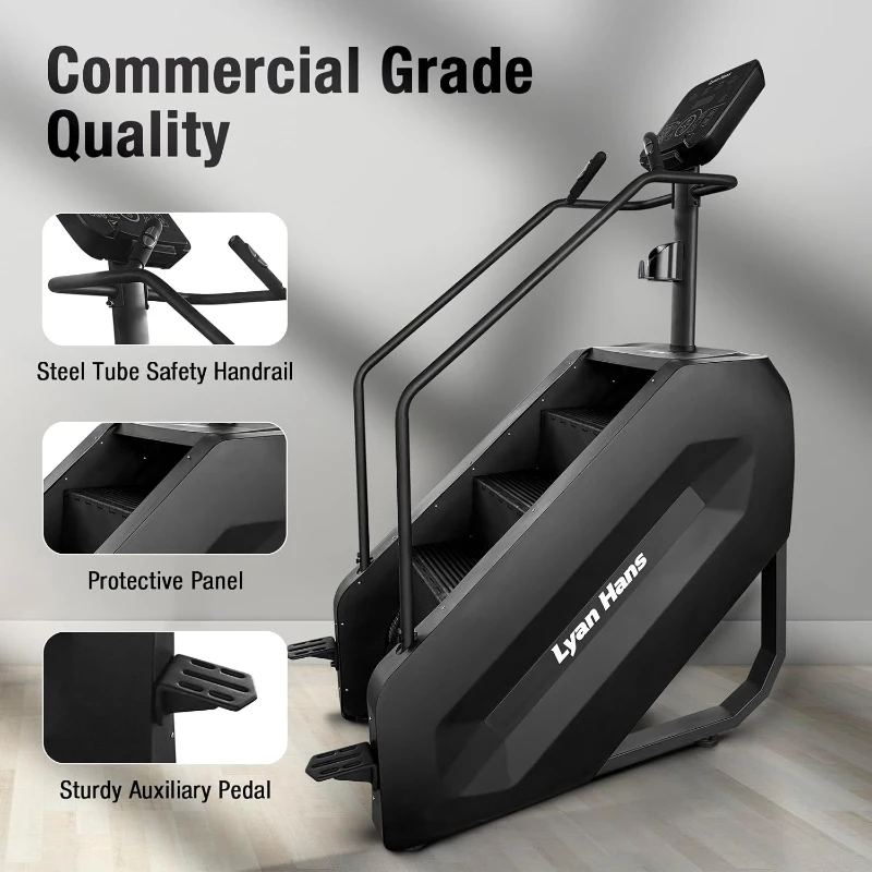 Commercial Stair Stepper with LED Display — 15 Speed Levels, 15–165 Steps/Min, 660 lb Capacity