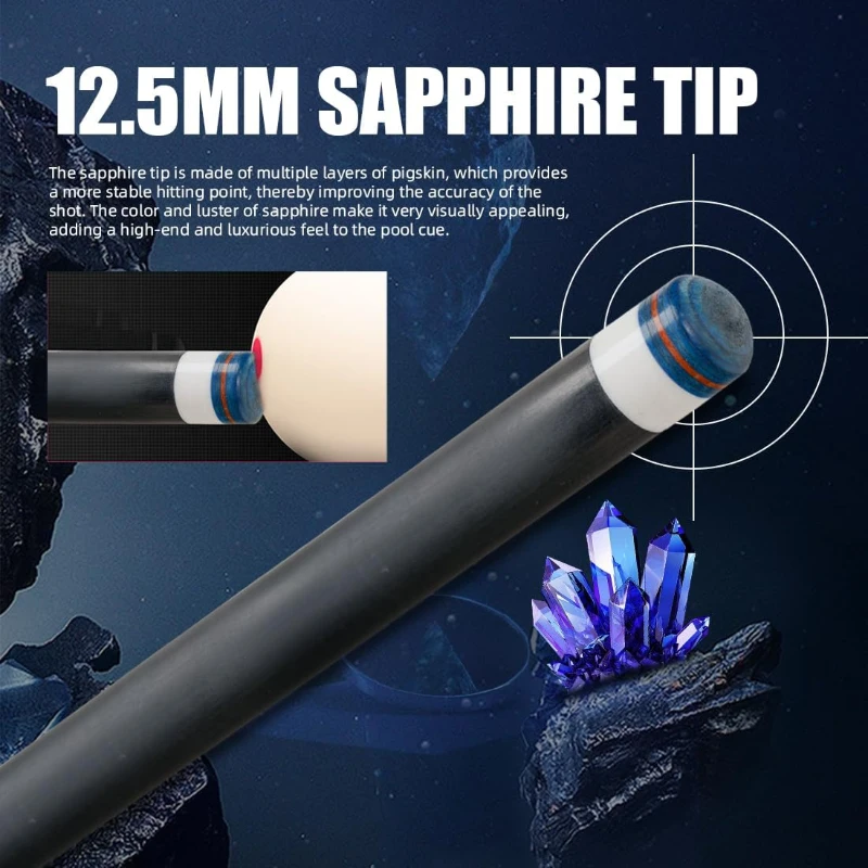 CRICAL 58"" Carbon Fiber Pool Cue – Professional Low-Deflection Billiard Cue with 12.5mm Tip & 3/8×8 Pin Joint