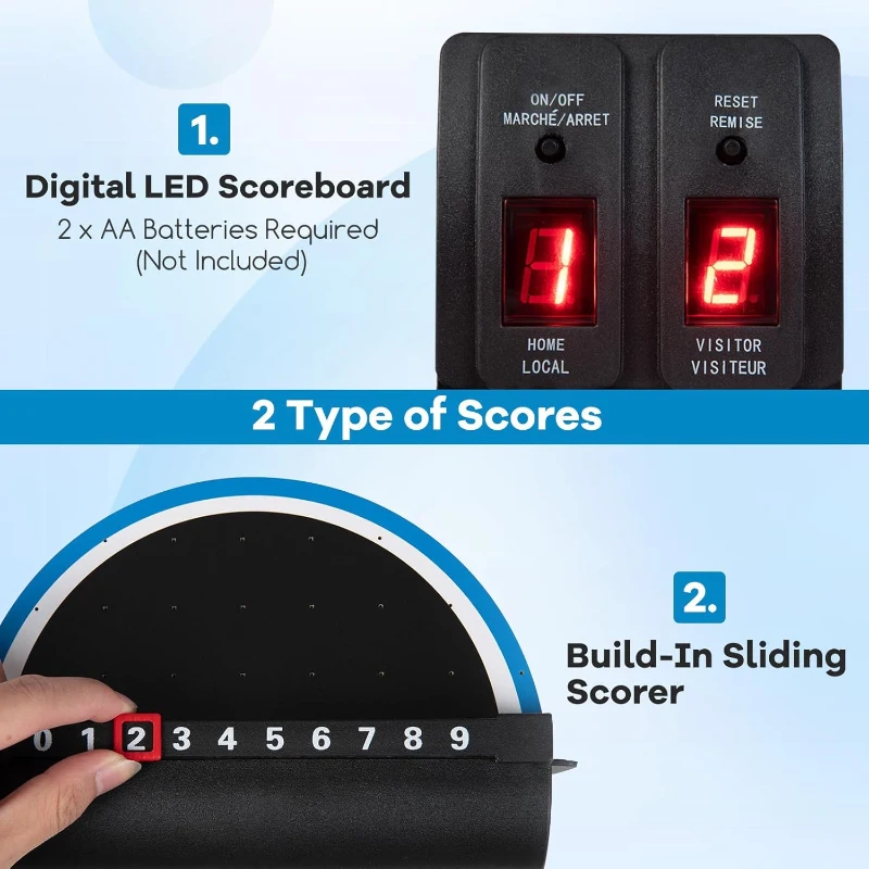 KOTEK 42"" Air Hockey Arcade Table with 12V Fan Motor, LED Scoreboard, 2 Pushers & 2 Pucks — Tabletop Game for Kids and Adults