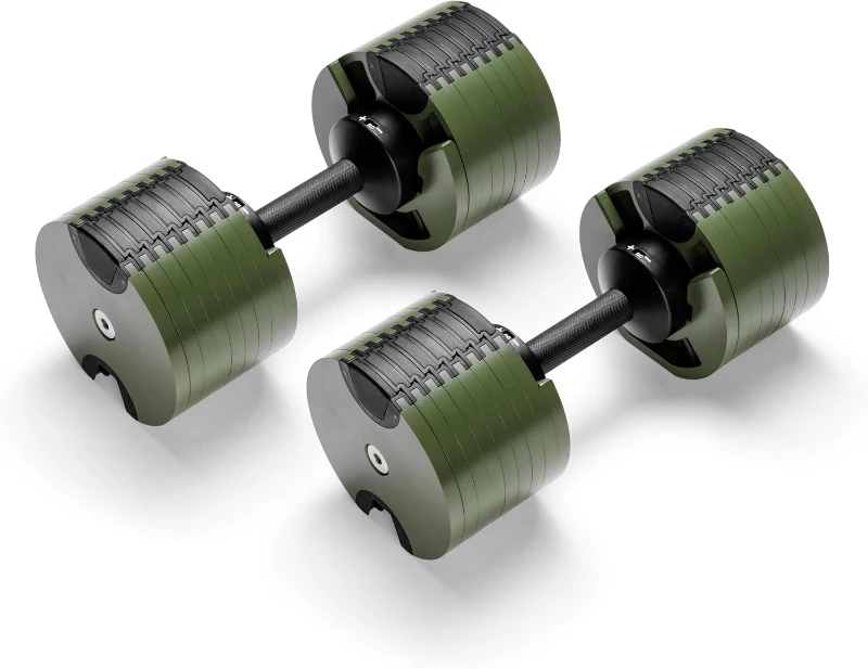 NÜOBELL Easy-Twist Adjustable Dumbbells (Pair) — 5–80 lb Model, 2024–25 All-in-One Weights