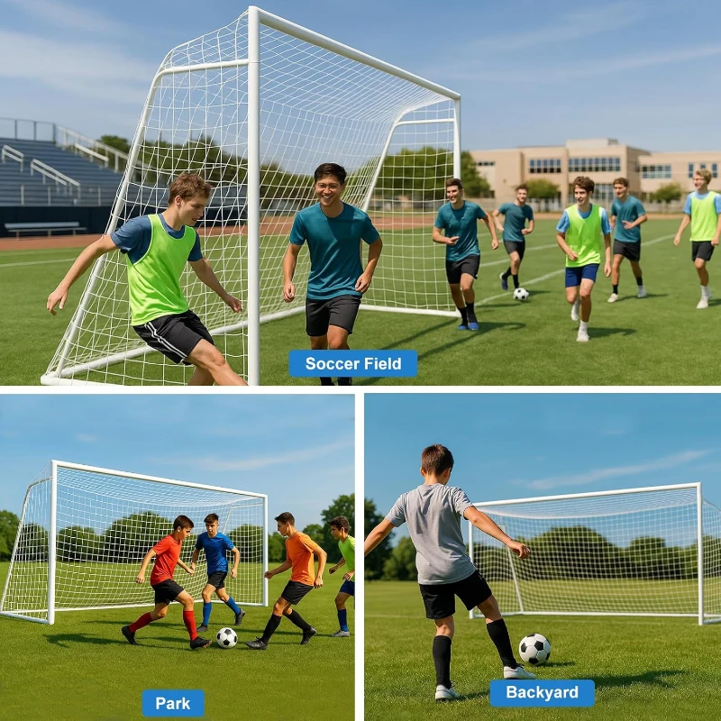 MOPHOTO Foldable Soccer Goals – Multi-Size Options 6×4 to 24×8 ft, Full-Size Outdoor Goals for Backyard, Teens & Adult Training