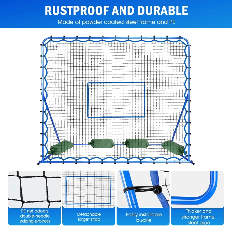Winthai Soccer Rebounder Net — 7 x 6 ft Quick-Switch Angle Trainer for Control, Passing & Shooting — Easy Setup