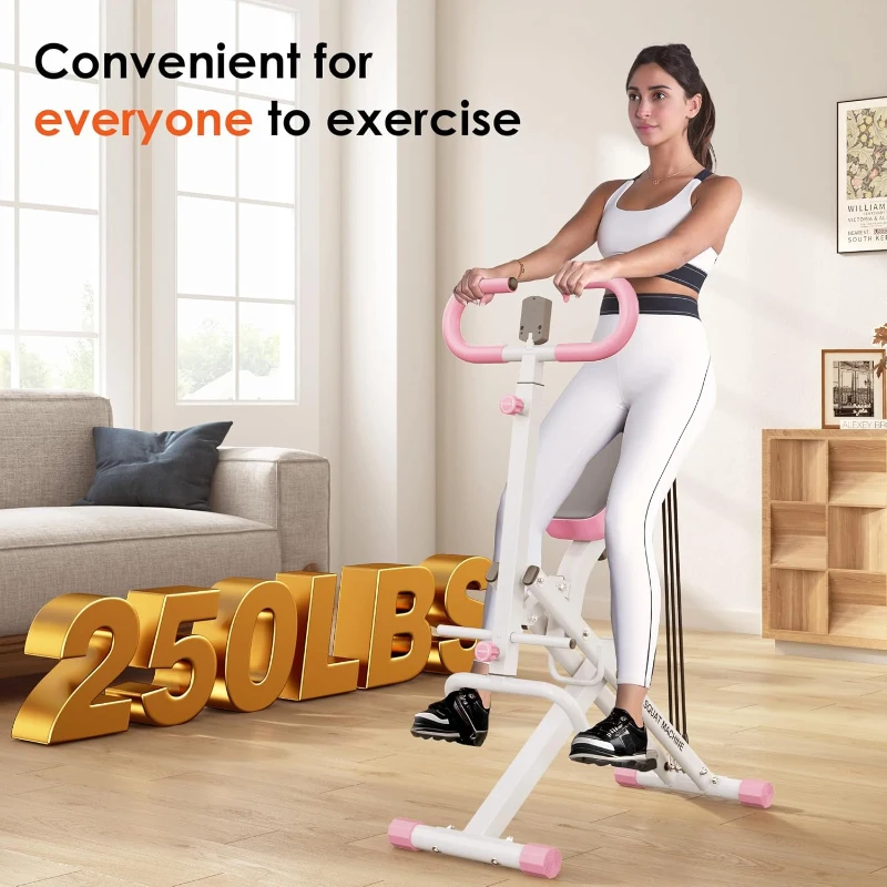 SogesHome Foldable Row-and-Squat Trainer for Home Workouts — Adjustable Resistance Bands, Female-Friendly Design, Glute & Core Focus, 330 lb Capacity
