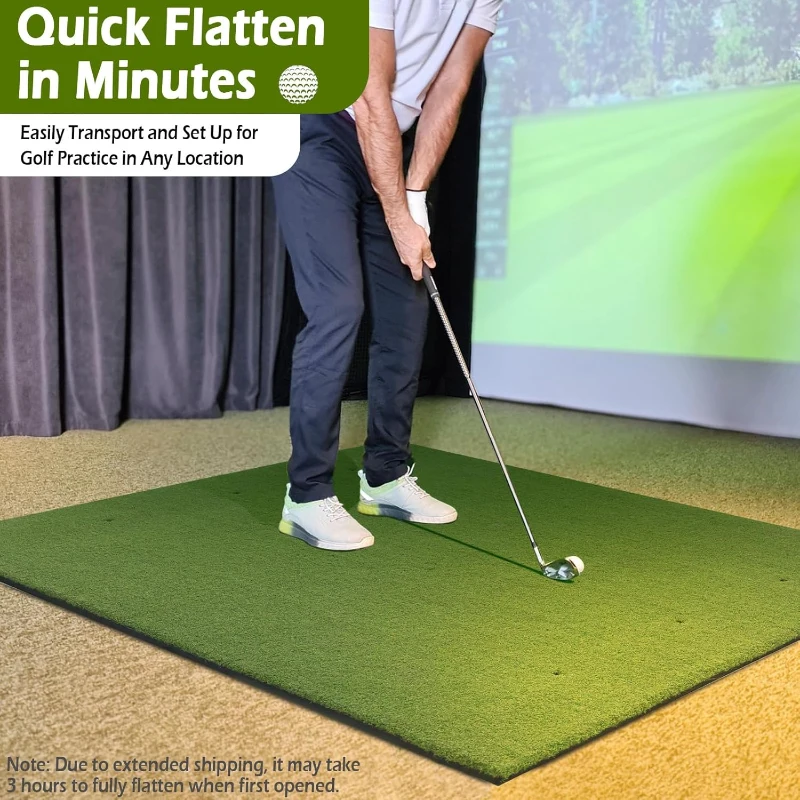 Bearwill Golf Mat 31mm — 5x4 ft / 5x5 ft High-Elasticity Artificial Turf Hitting Mat for Garage Simulators, Chipping and Driving Practice