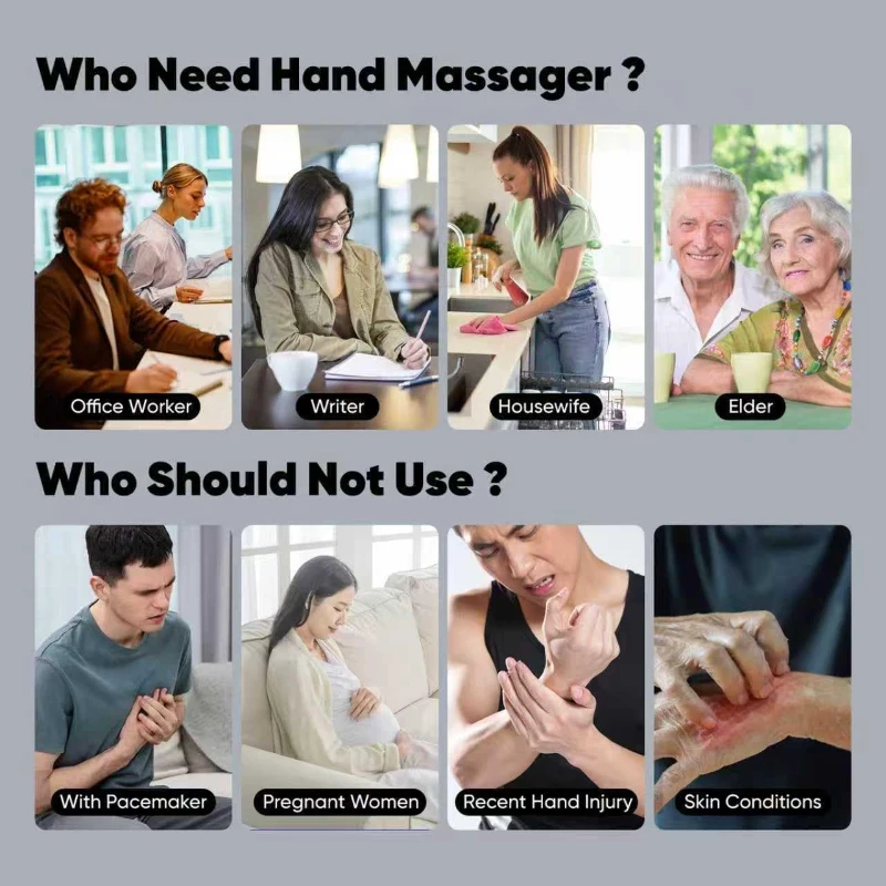 belhope Hand Massager with 9 Modes, 9 Intensities and 4 Heat Levels - Heat & Cold Therapy with Compression and Pressure Sensing for Hand and Wrist Relief, Black