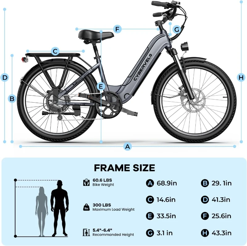 1000W Peak Removable-Battery 26"" Electric Bike for Adults — 7-Speed, Up to 80+ Mile Range