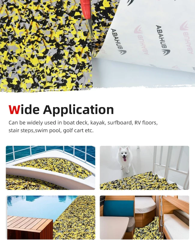 Abahub Non-Slip EVA Decking Mat - 6mm Camouflage Traction Pad, Self-Adhesive & Trimmable (96 in x 16 in / 23.5 in / 38 in / 47 in; 48 in x 16 in) for Paddleboards, Kayaks, Boats