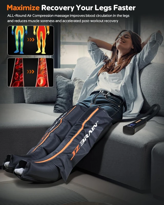 Sequential Air Compression Recovery System – Professional Full-Leg Compression Boots for Circulation & Pain Relief, Sequential Therapy Device for Muscle Recovery (Athletes, Men & Women)