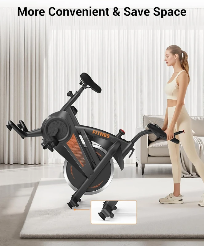 CURSOR FITNESS Indoor Exercise Bike — Silent Belt Drive Stationary Cycle with Comfortable Ventilated Seat, Tablet & Bottle Holders, 300 lb Capacity