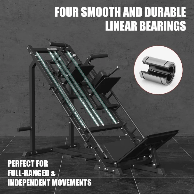 SPART 5-in-1 ISO Leg Press & Hack Squat Station with Linear Bearings, Adjustable Hack Squat and Calf Raise, Commercial Leg Machine with Weight Storage and Band Pegs