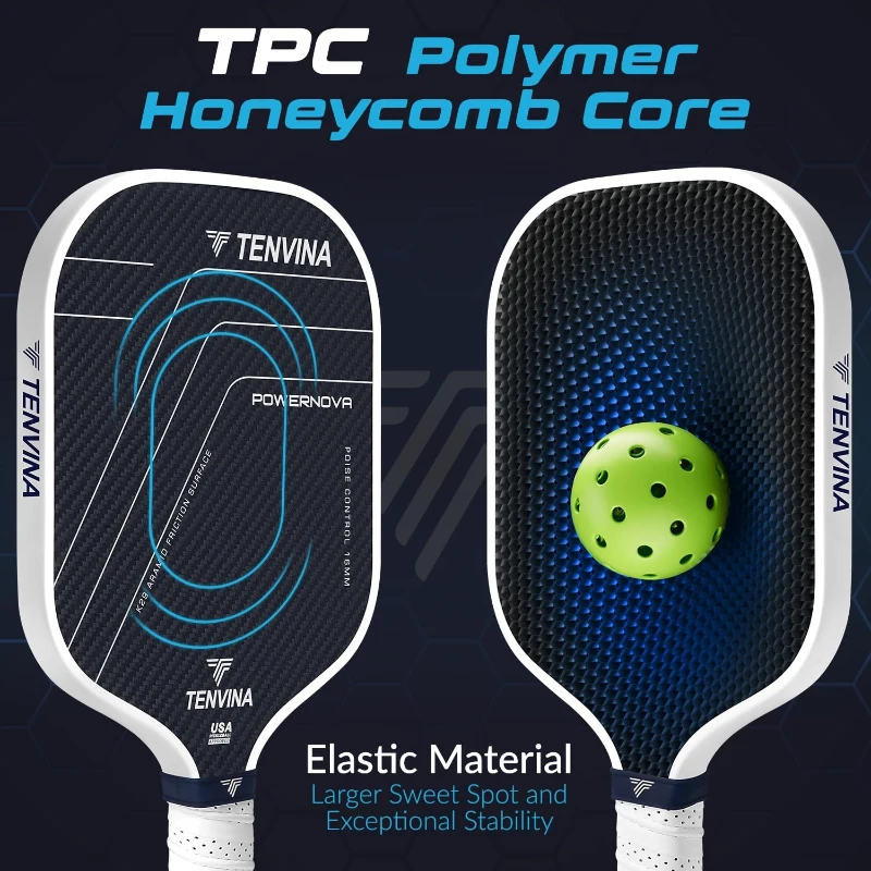 TENVINA Pickleball Paddle – Multi-Layer K29 Aramid & Carbon Textured Surface, 4 Shape/Thickness Options, USAPA Approved, High Power & Spin