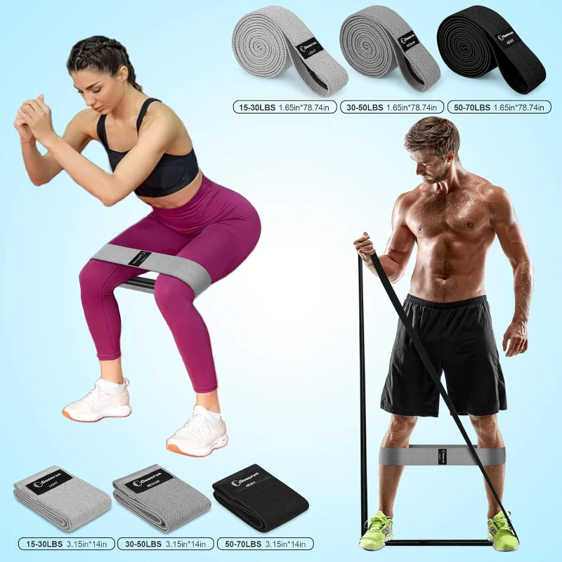 Complete Pilates Set with 14"" Ring, Fabric Resistance Bands, Mini Ball, Gliding Discs and Guide — Home Workout Kit