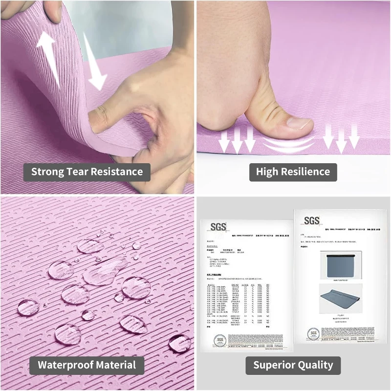 Hatha Extra-Long TPE Yoga Mat 79"" x 40"" x 1/2"" Thick — Non-Slip Exercise & Fitness Mat