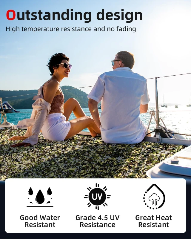 Abahub Self-Adhesive EVA Boat Deck Pad 6mm — Non-Slip Camouflage Traction Mat, Trimmable for Surfboards, SUPs, Kayaks and Boats (Sizes Include 96x16, 96x23.5, 96x38, 96x47, 48x16)