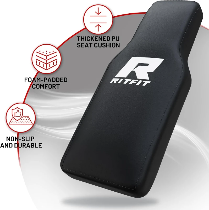 RitFit Two-in-One Leg Press & Hack Squat Machine – Professional Adjustable Home Gym Sled with Linear Bearings, Weight Storage Posts, Red