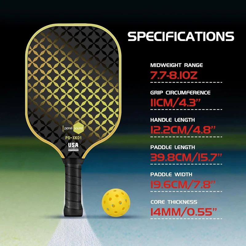USAPA-Approved Fiberglass Pickleball Paddle Set — Available in 2 or 4 Packs with 4 Outdoor Balls and Carrying Case