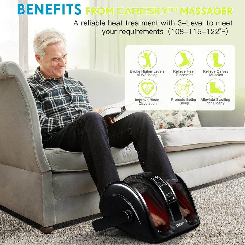 Neuropathy Foot Massager - FSA/HSA Eligible, Heated (3 Levels) Deep Kneading & Rolling for Calves, Feet & Arms, Circulation and Plantar Fasciitis Relief