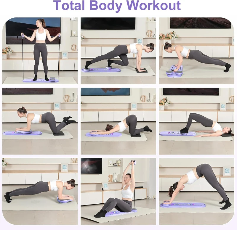 Portable Foldable Pilates Reformer Board — Multi-Function Home Pilates Machine with Timer, Resistance Bands & Carry Bag