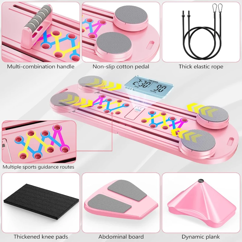 7-in-1 Portable Foldable Pilates Reformer Board with Smart Timer — Multifunctional Home Pilates Machine with Storage Bag