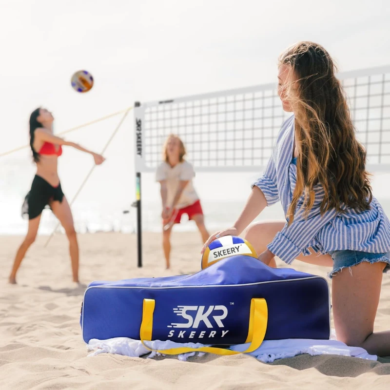 Portable Outdoor Volleyball Net Set — Heavy-Duty Anti-Sag Design with Adjustable Aluminum Poles, Winch System, Complete Accessory Pack for Backyard, Grass & Beach