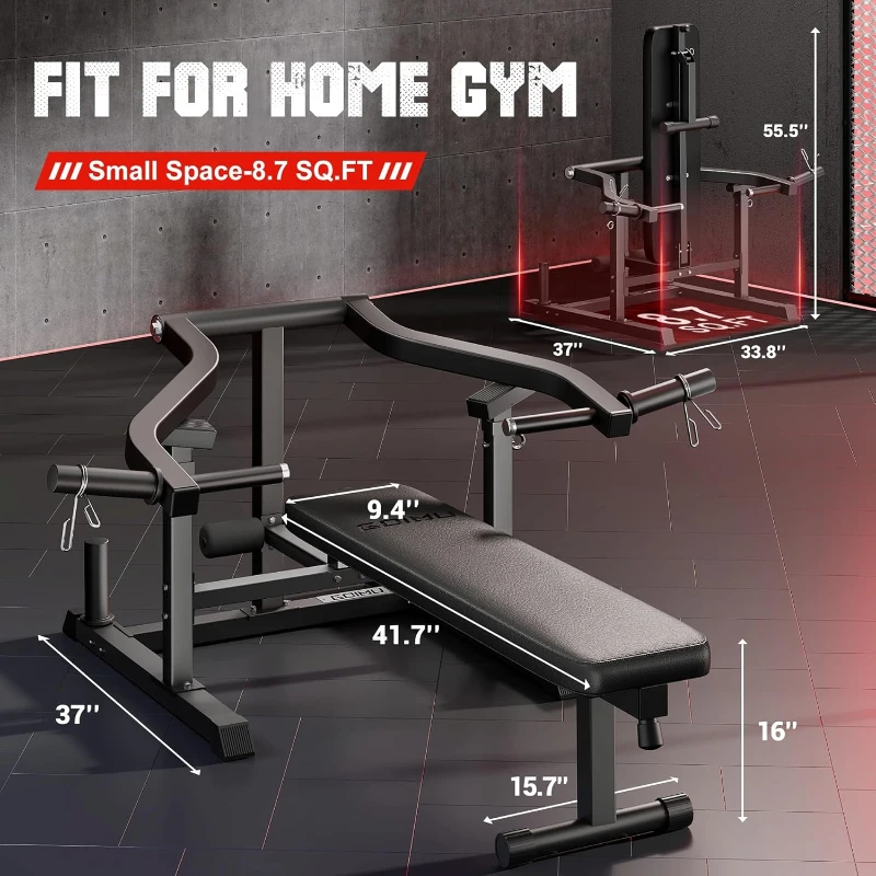 GOIMU Z1-PRO Chest Press Machine — Independent-Arm Bench with Adjustable Flat/Incline/Decline and AB Support for Home Gym