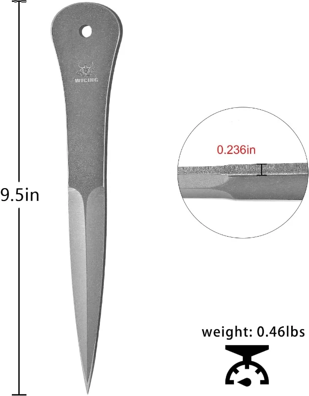 6-Pack 9.5"" Full-Tang Throwing Spikes, 0.236"" Thick High-Carbon Steel with Nylon Sheaths — Recreation & Competition