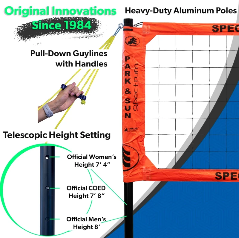 Park & Sun Sports Spectrum Classic: Adjustable Professional Outdoor Volleyball Net System