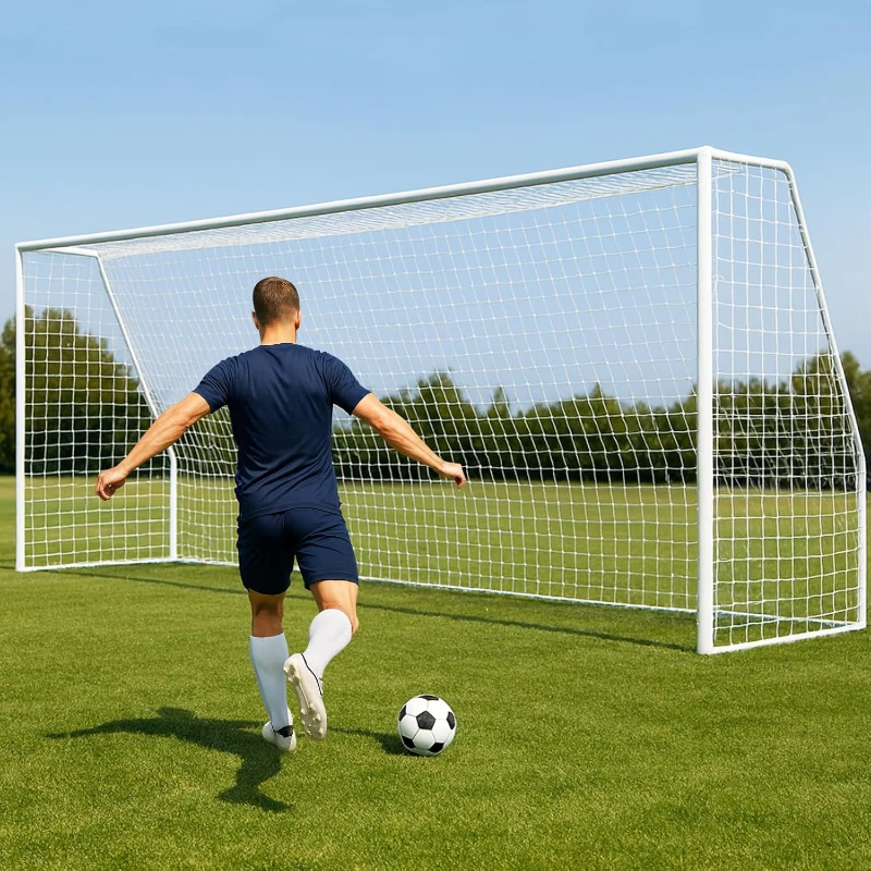 MOPHOTO Soccer Goal — 6x4/8x6/10x6.5/12x6/16x7/18.5x6.5/21x7/24x8 ft Backyard & Full-Size Training Goals for Teens & Adults