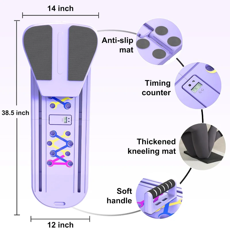 Portable Foldable Pilates Reformer Board — Multi-Function Home Pilates Machine with Timer, Resistance Bands & Carry Bag