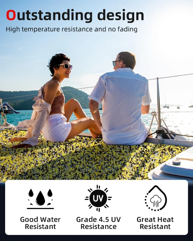 Abahub Non-Slip EVA Decking Mat - 6mm Camouflage Traction Pad, Self-Adhesive & Trimmable (96 in x 16 in / 23.5 in / 38 in / 47 in; 48 in x 16 in) for Paddleboards, Kayaks, Boats