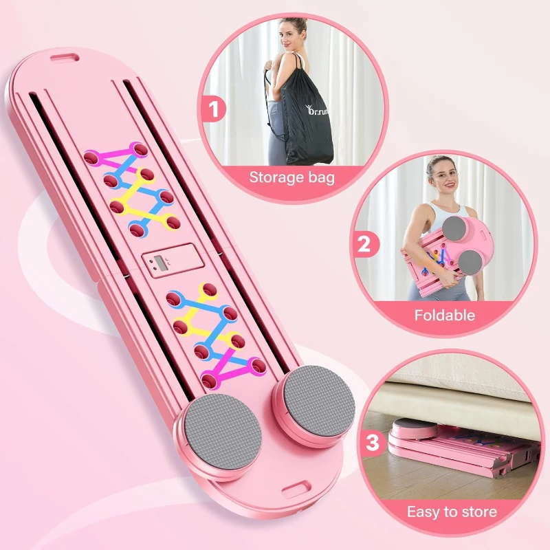 7-in-1 Portable Foldable Pilates Reformer Board with Smart Timer — Multifunctional Home Pilates Machine with Storage Bag