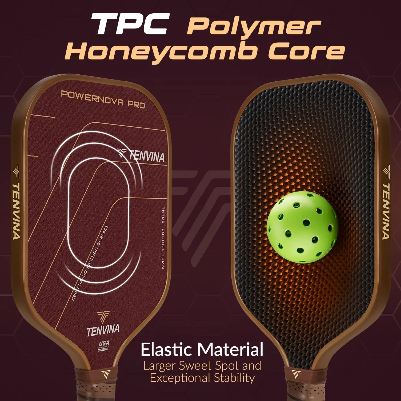 TENVINA POWERNOVA PRO Pickleball Paddle | Thermoformed T700SC / K29 Aramid Surface | 16mm TPC Core | USAPA Approved | Power & Larger Sweet Spot